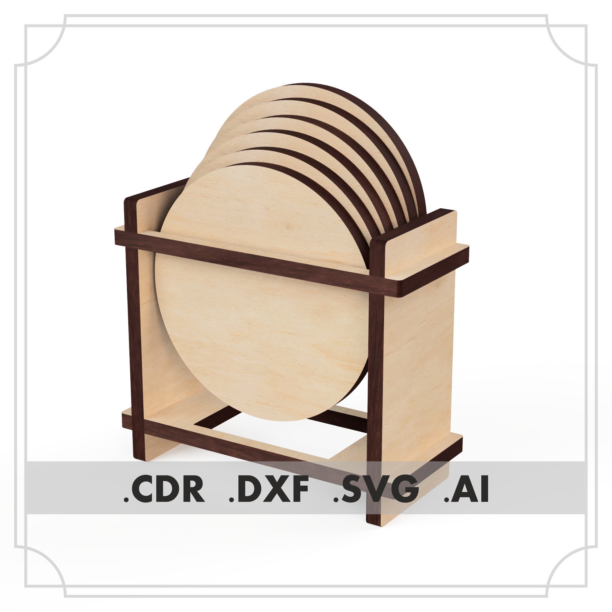 Coaster Holder SVG. Laser cut files. Files coaster Etsy