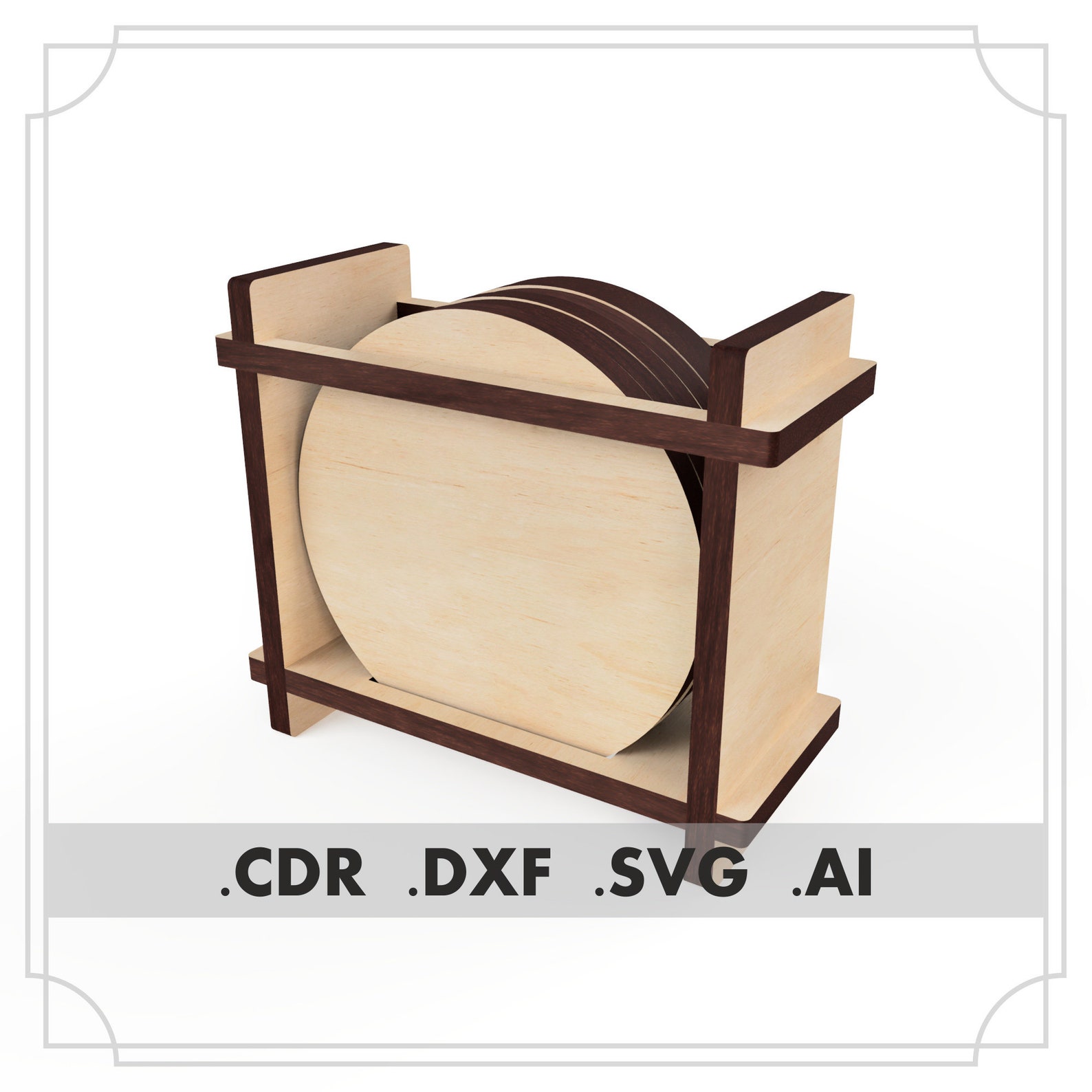 Coaster Holder SVG. Laser cut files. Files coaster Etsy