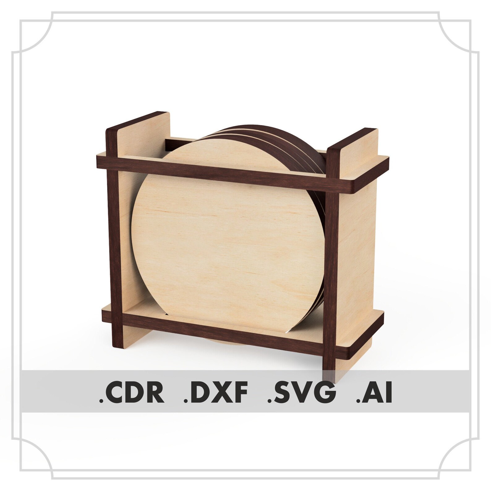 Coaster Holder SVG. Laser cut files. Files coaster Etsy