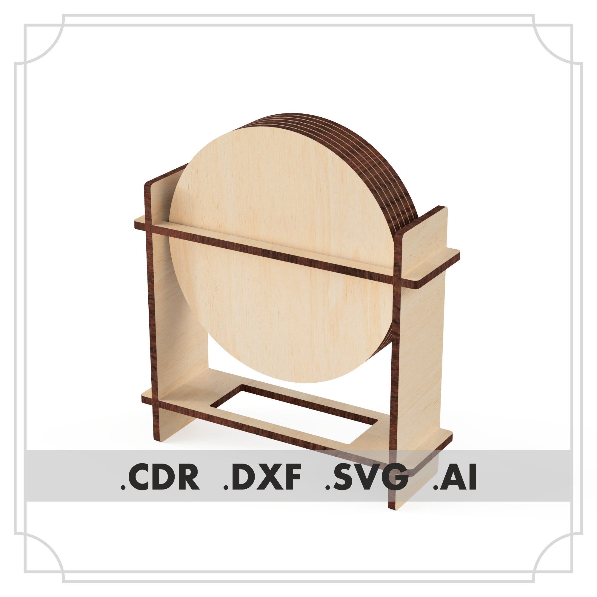 Coaster Holder SVG. Laser cut files. Files coaster Etsy