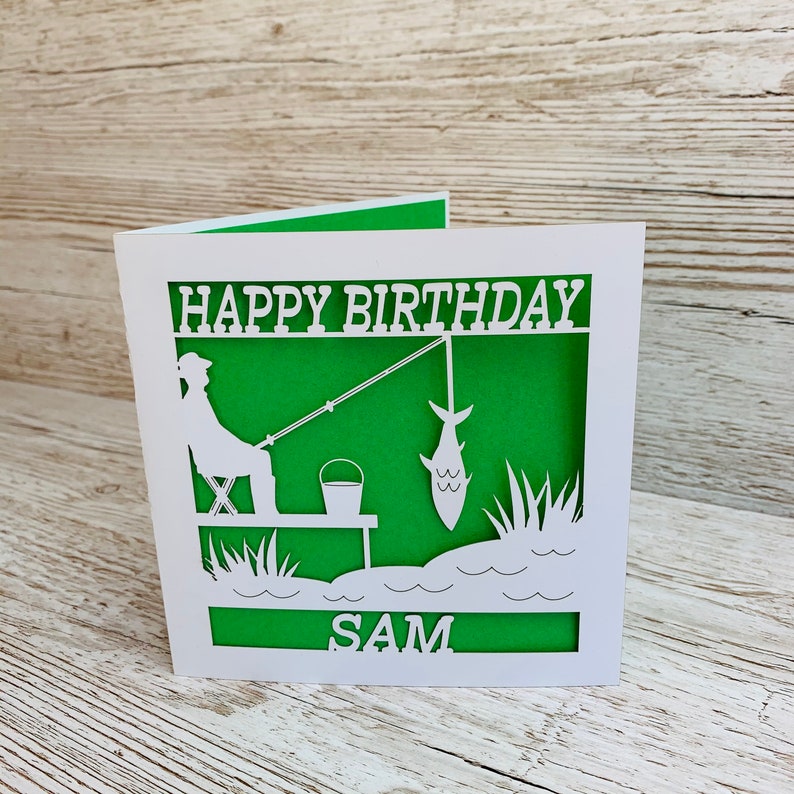 Fishing Birthday Card Personalised Fishing Birthday Card Etsy UK