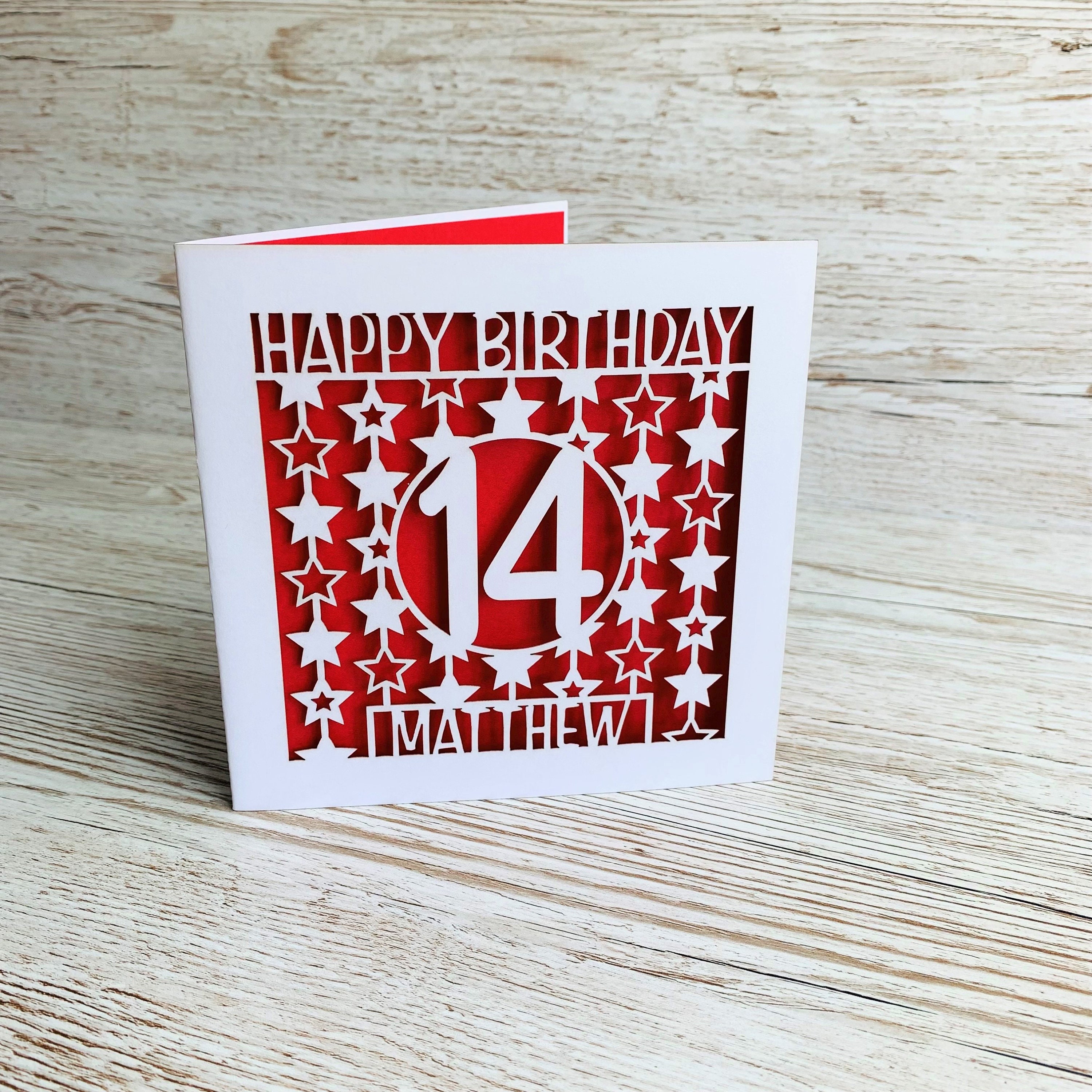 14th Birthday Card Boy Personalised 14th Birthday Card Boy Etsy Uk