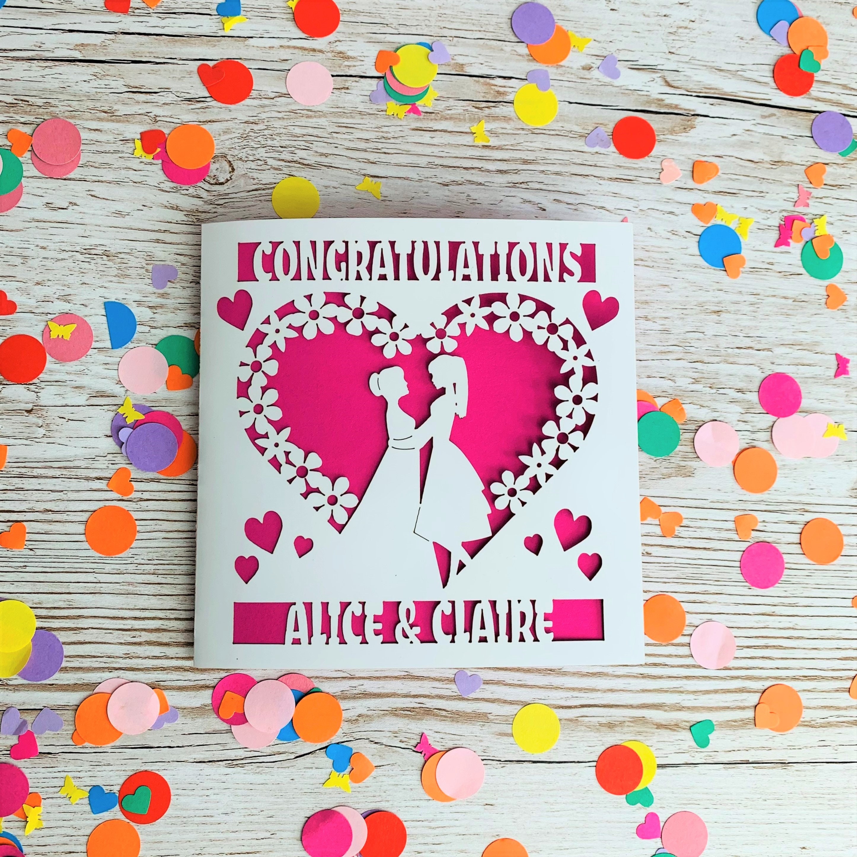 Same Sex Wedding Card Lesbian Wedding Card Personalised Etsy