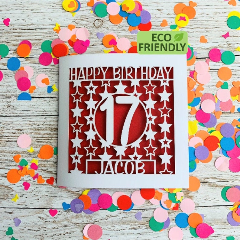 17th Birthday Card Boy Personalised 17th Birthday Card Boy | Etsy