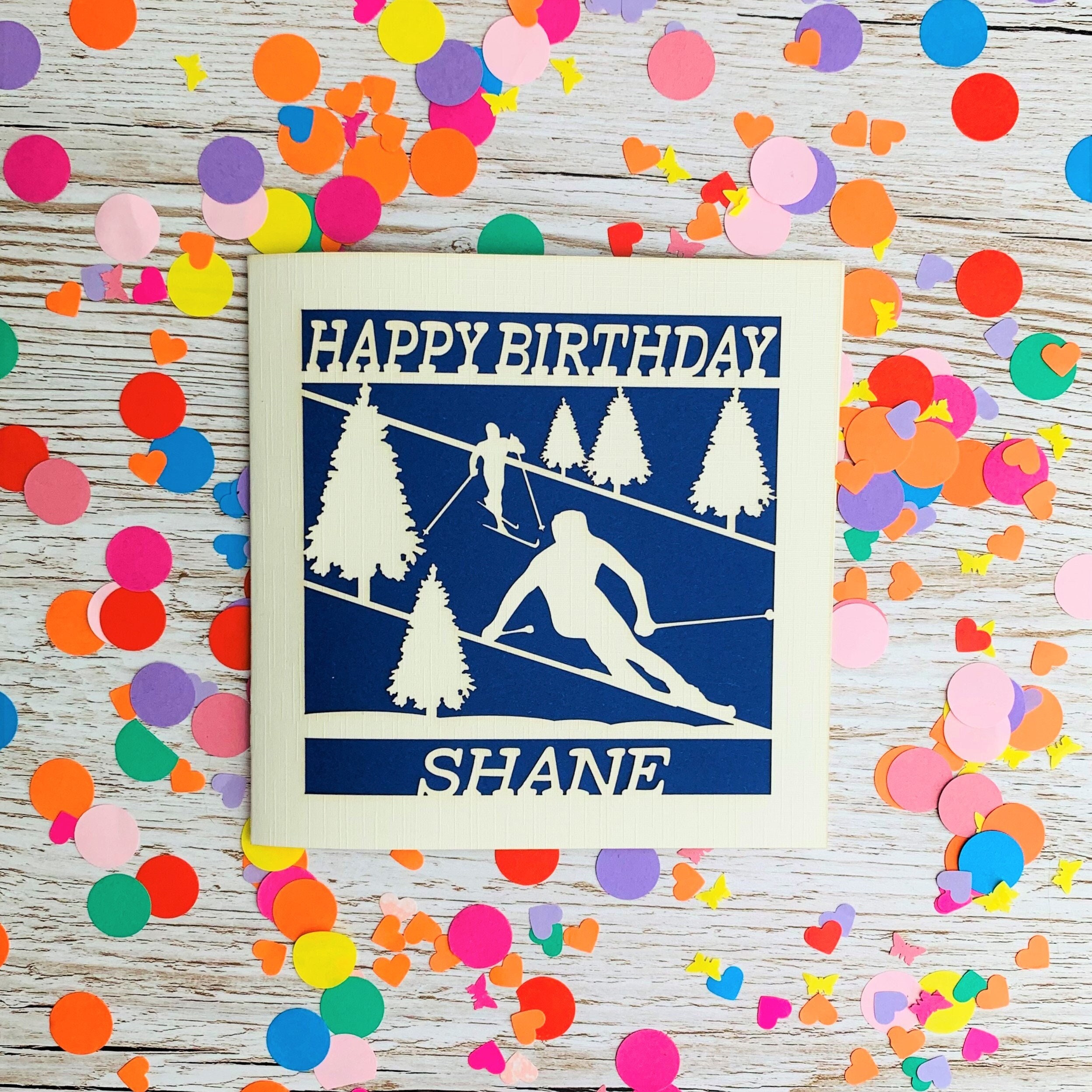 Skiing Birthday Card Skiers Birthday Card Ski Birthday Card Etsy