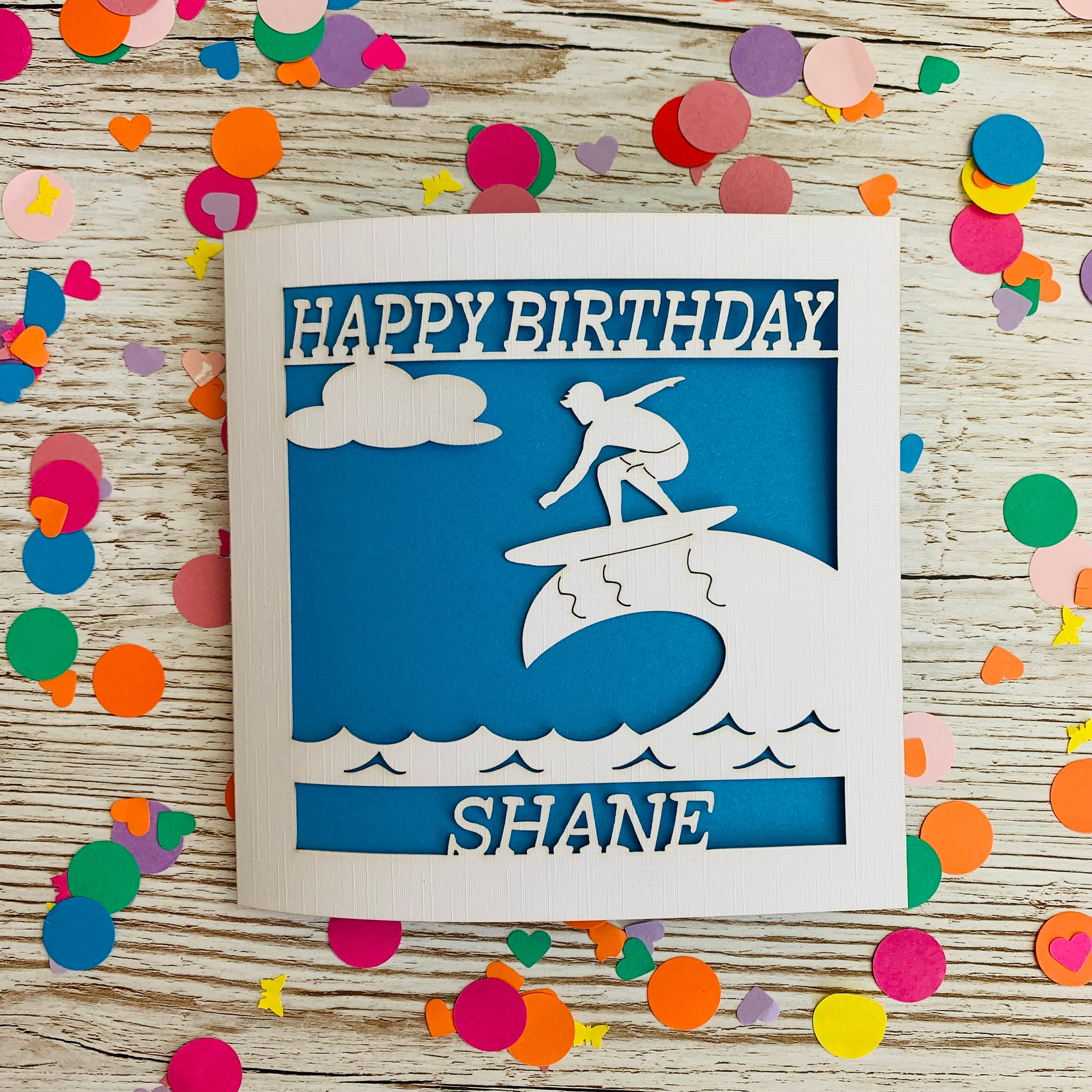 Surfing Birthday Card Water Sports Birthday Card Etsy