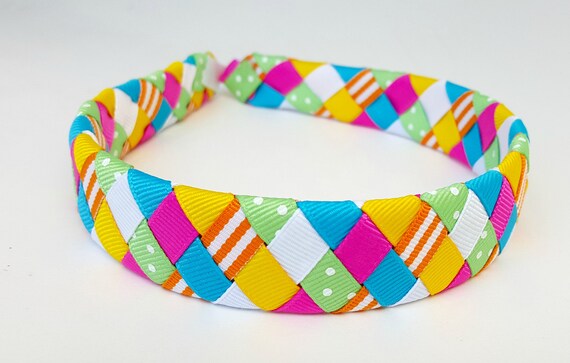 Colorful Woven Headband Colorful Stripes Straw Weaving Headband,headbands for Women  main image 3