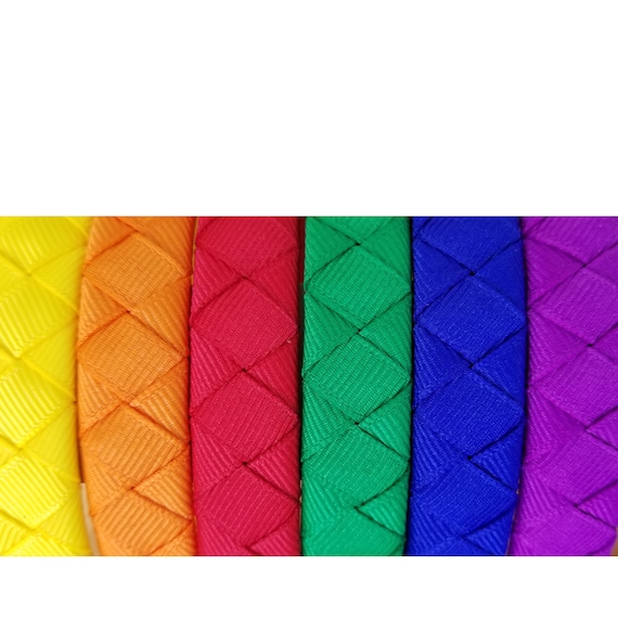 Yellow Orange Red Green Blue Purple Solid Color Woven  display picture 1