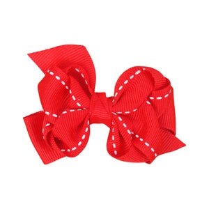 Red Kanzashi Hair bows amore style , Boutique Hair Bows, Piggy tails, Hair Bows for Spring, all occasions bows Headband. Set of 2 Single Bow