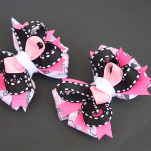 Stacked  Hair Bows Paris mon amour, boutique hair bows, Birthday hair bows,  hair bows for girls, toddlers and big girls. Piggy tails