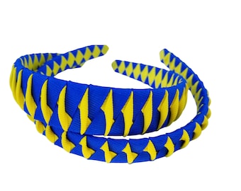 Support Ukraine Yellow Blue Woven  ribbon headband. Style of choice.