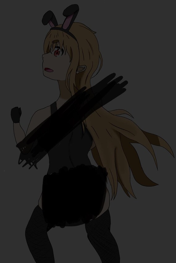 Un dibujo de una chica anime con un traje de conejo - Etsy España Un dibujo de una chica anime con un traje de conejo - Etsy España