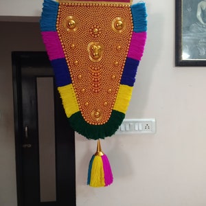 2 ft Handmade Elephant Caparison Nettipattam Traditional Kerala Nettipattam Indian Home Decor Wall hanging