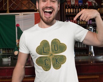 St Patricks Day Shirt, Lucky Shirt, Clover T-Shirt, Shamrock Tshirt, St Patty Days Tshirt for Men, Unisex St Patrick Irish Shirt for Women