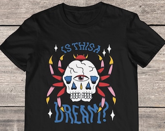Trippy Shirt Back Shirt – Graphic Drippy Skull Tee – Psychedelic Eye T-Shirt – Boho Festival Shirt – Third Eye Shirt – Spiritual Skull Tee