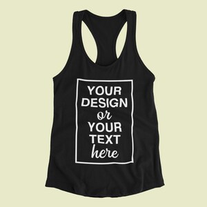 Custom Racerback Tank Top – Personalized Workout Tank for Women – Add Your Text or Design – Custom Fitness Shirt