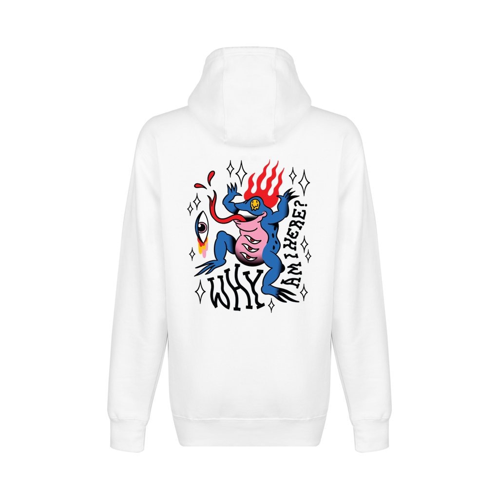 Trippy Hoodie Psychedelic Hoodie Why Am I Here Occult Hoodie Men Women Graphic Hoodies Aesthetic Hoodie Drippy Frog Back Print Hoodie Etsy UK