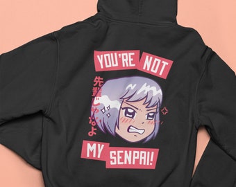 Anime Hoodie for Women, Men Anime Sweatshirt, Graphic Hoodies, Senpai Hoodie, Japanese Graphic Hoodie, Aesthetic Hoodie, Back Print Hoodie