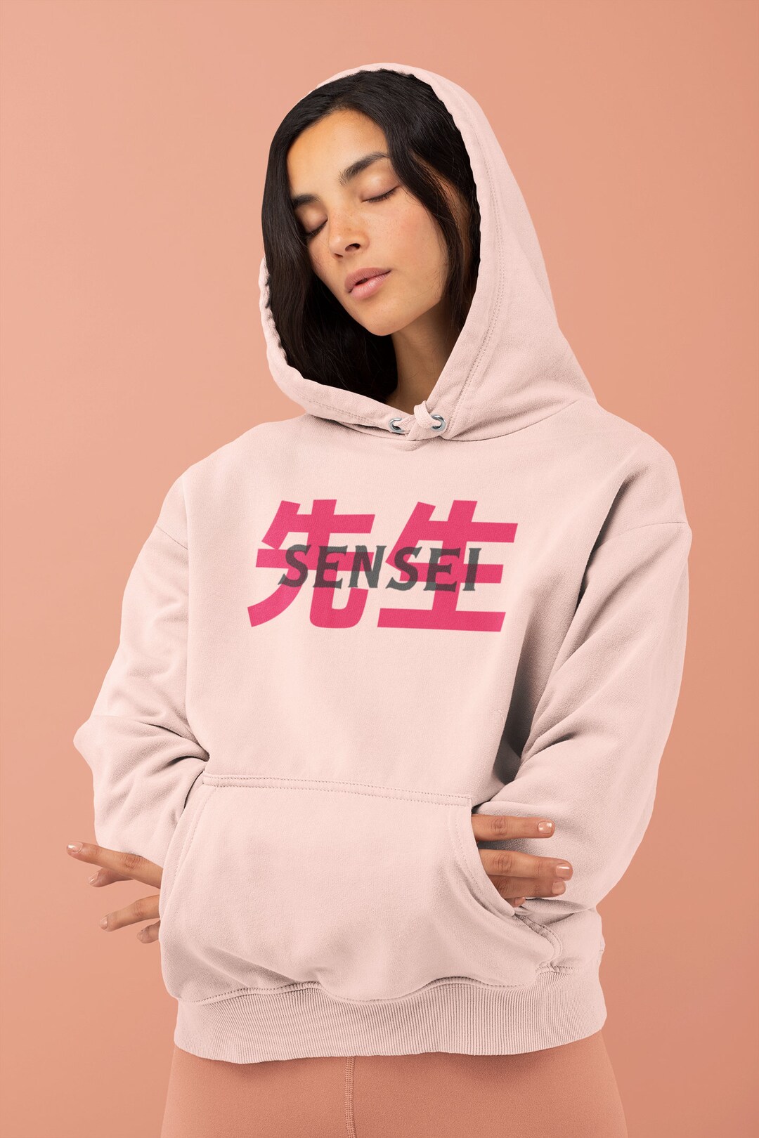 Sensei Lettering Sensei Anime Hoodie - Japanese Lettering Hoodie - Anime Hoodie for Men ...