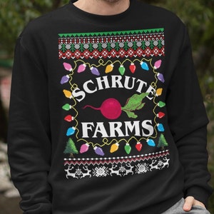 Schrute Farms Christmas Sweatshirt | The Office Holiday Ugly Sweater Pullover