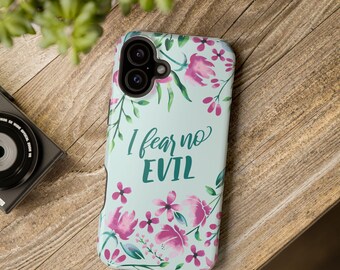 Coque magnétique résistante pour iPhone, coque de téléphone chrétienne florale, étui de protection double couche avec motif prière, cadeau pour femme