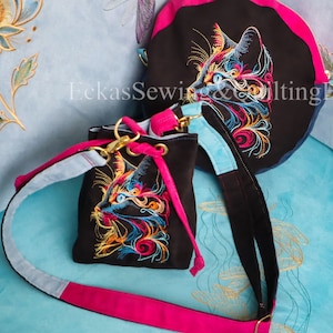 Little RAINBOWCATBAG vegan, klein, aber oho, CROSSBODY/BAUCHTASCHE mögl., innen 2 Aufsatzfächer und Schlüsselband mit Karabiner