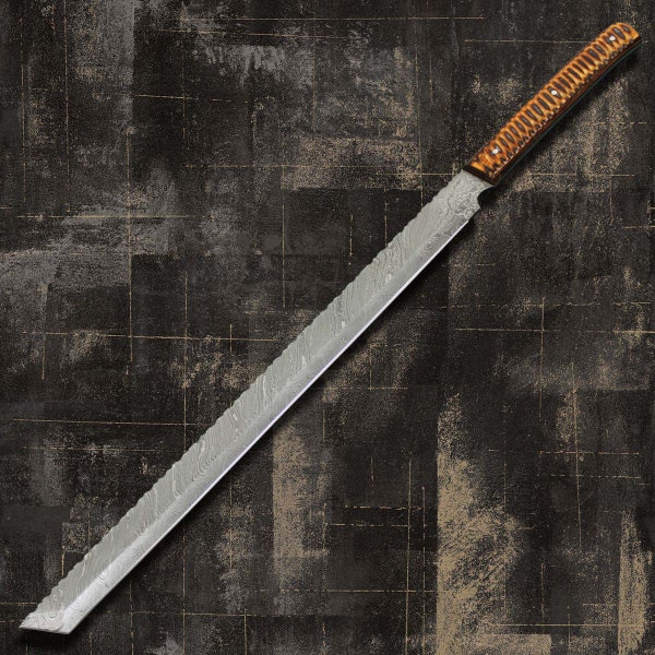 Handmade 27 inches Damascus steel Hunting Machete with sheath