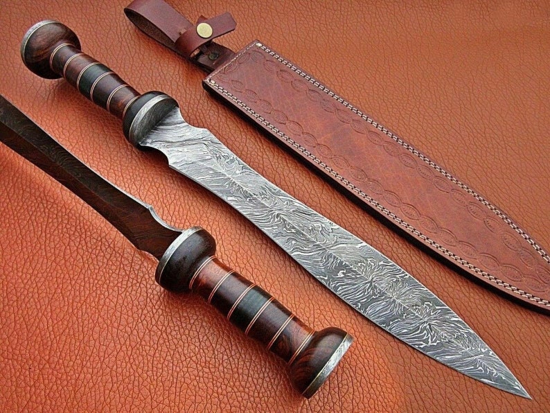 Beautiful Handmade Historical Damascus Steel Blade Roman Etsy