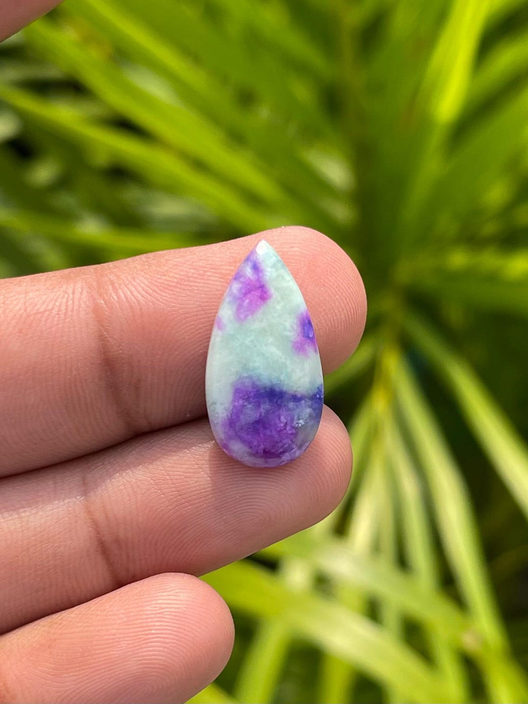 9.75 CT Naturel Bicolore Cabochon Agate Poire Certifié Desseré Gemme 13