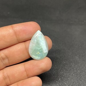 Peruvian Blue Opal Cabochon Size.    27x19  .MM 14 carat