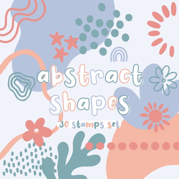 Abstract Shapes Procreate Stamp Brush Set | Simple Doodle Stamps for Procreate | Abstract Brush Set | Digital Download