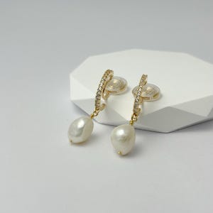 Pearl Clip On Earrings: Diamond Huggies, Gold Korean Fashion