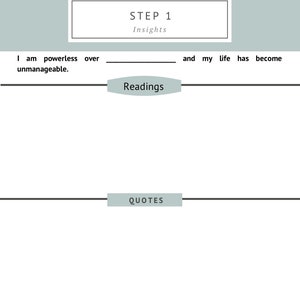 12 Step Workbook, Recovery Printable - Etsy