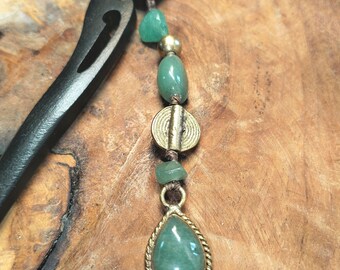 Wooden hair clip. Nature theme