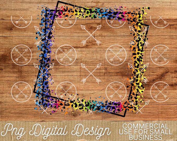 Distressed Leopard Print Frame Digital Download Clipart, Png, Image ...