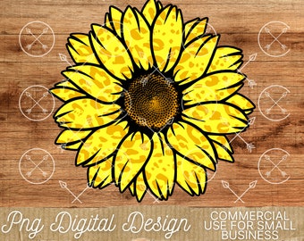 Leopard girasole Digital Download Clipart, png, download di immagini, design digitale, download digitale, Sublimazione Download, Sublimazione Graphi