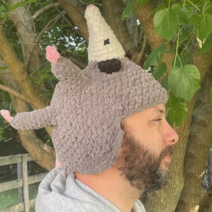 Dead Opossum Hat Crochet Pattern | Warm Hat Pattern | Animal Hat Crochet Pattern | Silly Hat Pattern | Funny Gift Crochet Pattern