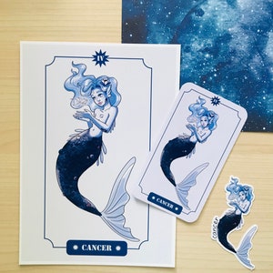 Cáncer - ilustración + carta + pegatina
