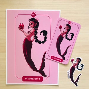 Escorpio - ilustración + carta + pegatina