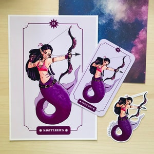 Sagitario - ilustración + carta + pegatina