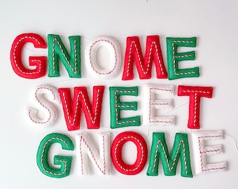 Holiday Candy Cane Letter Garland