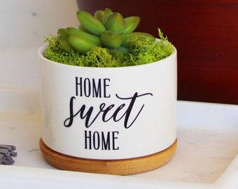 Home Sweet Home, succulent planter, housewarming gift