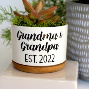Grandma and Grandpa with Established Year, pregnancy reveal, new baby, new grandparents gift, pregnancy announcement, first time grandparent