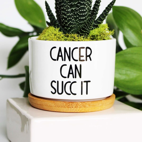 Cancer Can Succ It ™, succulent planter, cancer survivor gift, cancer can suck it, cancer free, cancer diagnosis, cancer free, remission