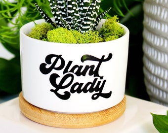 plant lady | crazy plant lady | plant lover | green thumb | plant mom | plant mom gift | small succulent planter | gardening gift