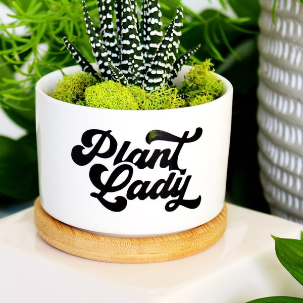 plant lady | crazy plant lady | plant lover | green thumb | plant mom | plant mom gift | small succulent planter | gardening gift