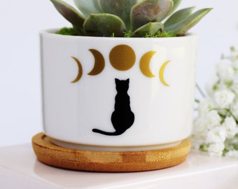 Cat with Moon Phases | celestial cat | witchy vibes | witch | moon phases | cat lover | witchy gifts | tarot cat | mystic cat