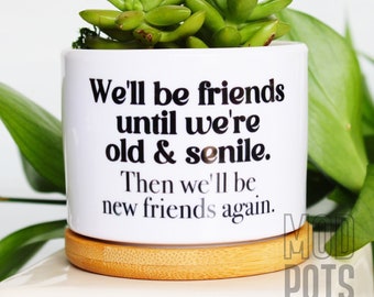 We'll be friends until we're old and senile. Then we'll be new friends again | best friend gift | funny friend gift | gift for friend