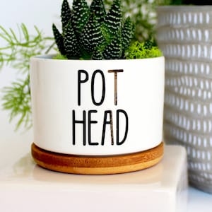 pot head gift for pot head | funny planter pot
