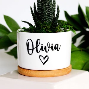 Name with heart | custom plant pot | personalized pot | personalized planter | personalized plant pot | personalized flower pot | custom pot